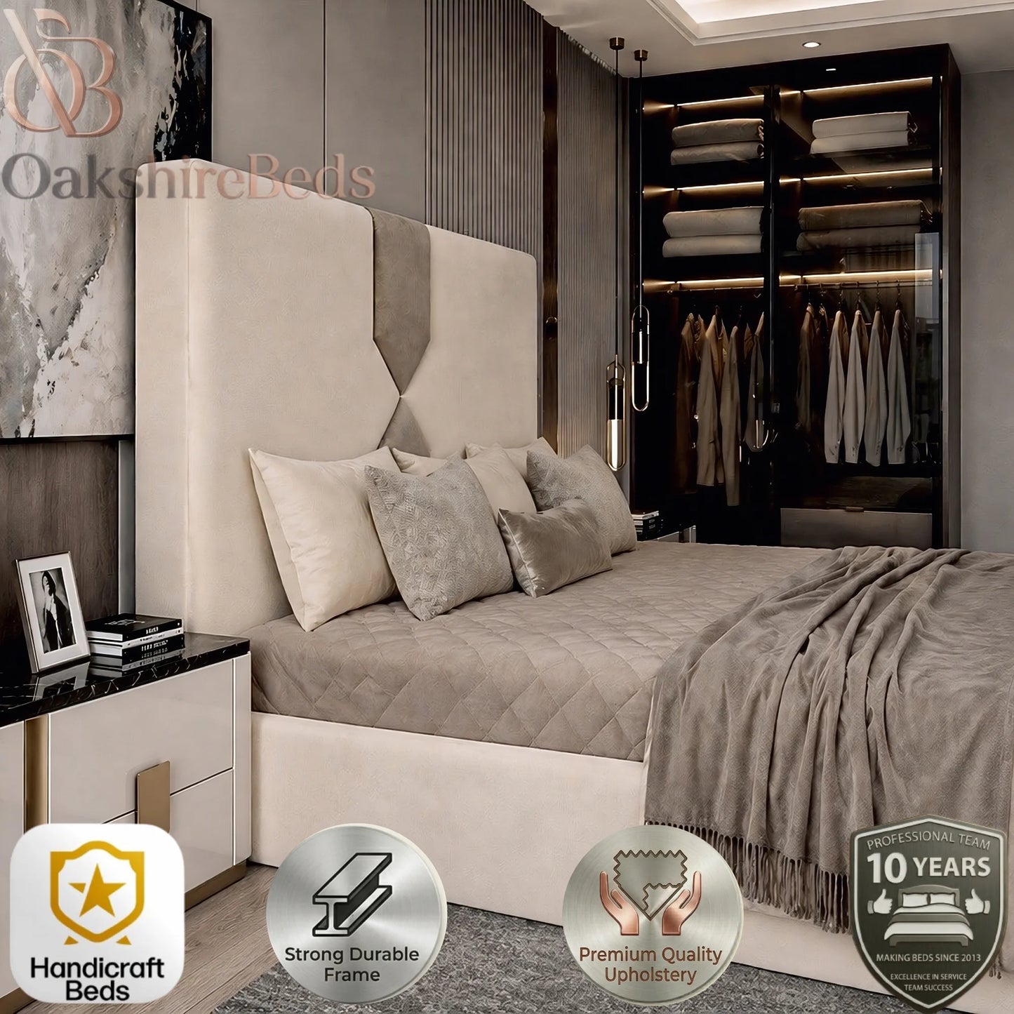 Ailbhe Verte Bed UK | Luxury Upholstered Storage Bed | OakshireBeds