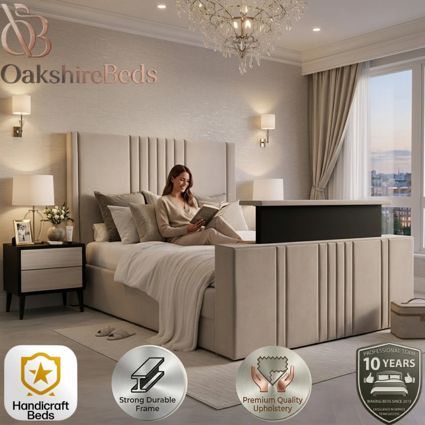 Luxury Upholstered TV Bed Frame UK
