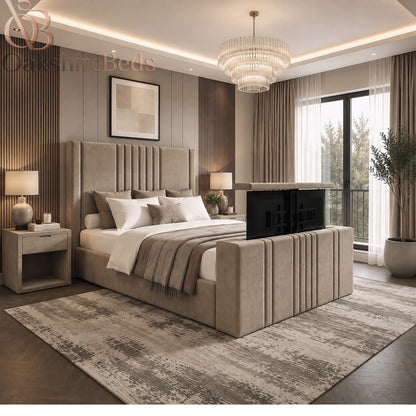 Alba TV Bed – Upholstered TV Bed with Lift Mechanism UK