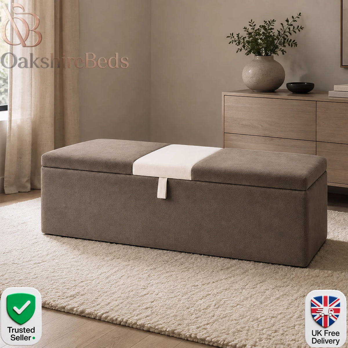 Ascot Blanket Box – Contemporary Upholstered Bedroom Storage