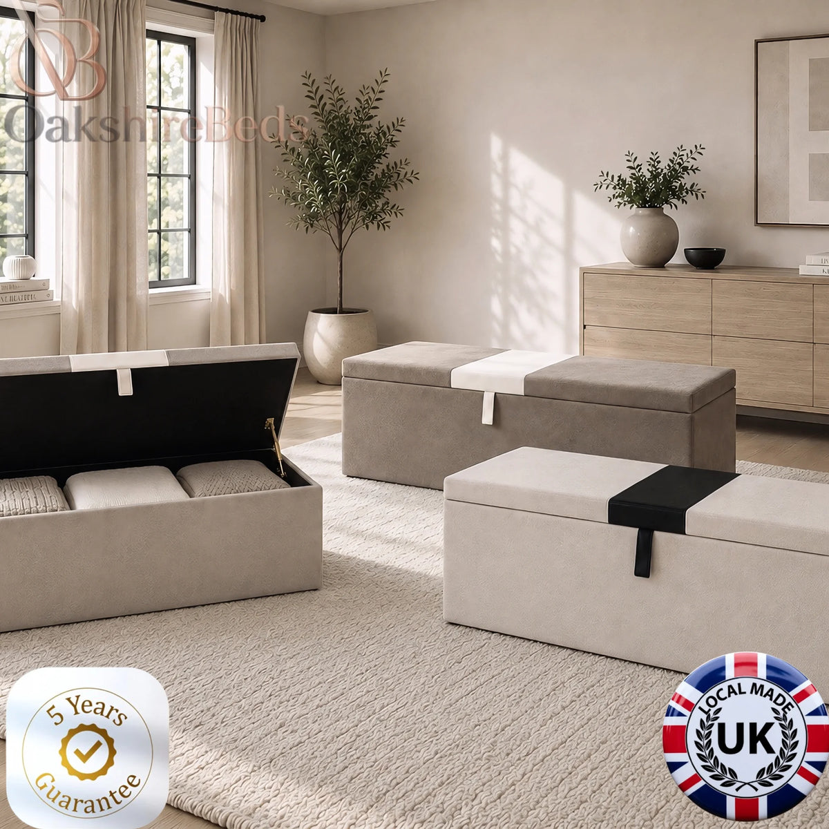 Ascot Blanket Box – Contemporary Upholstered Bedroom Storage