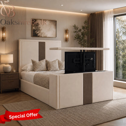 Ascot TV Luxury Upholstered Bed with TV Lift