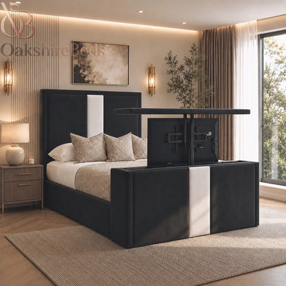 Ascot TV Luxury Upholstered Bed with TV Lift