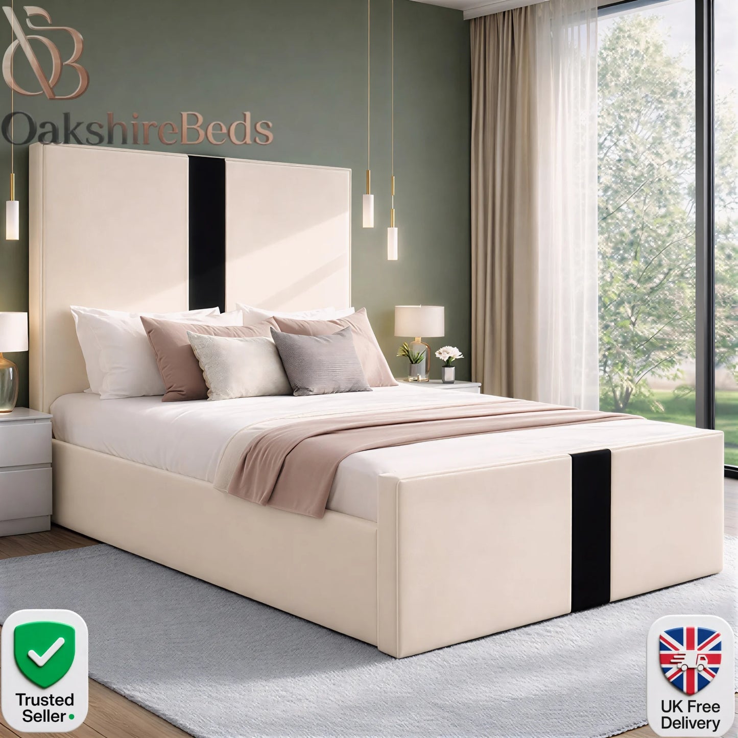 Astoria Luxury Upholstered Bed Frame with Storage Options | OakshireBeds UK