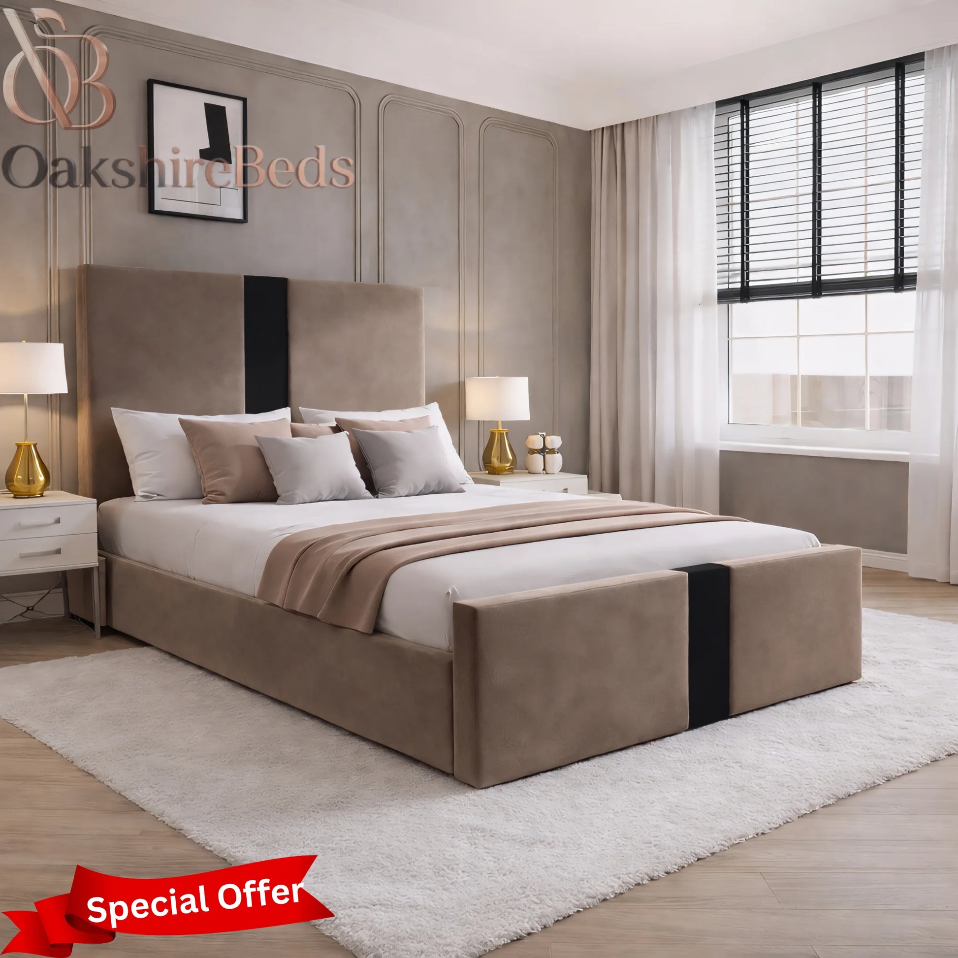 Astoria Luxury Upholstered Bed Frame with Storage Options | OakshireBeds UK