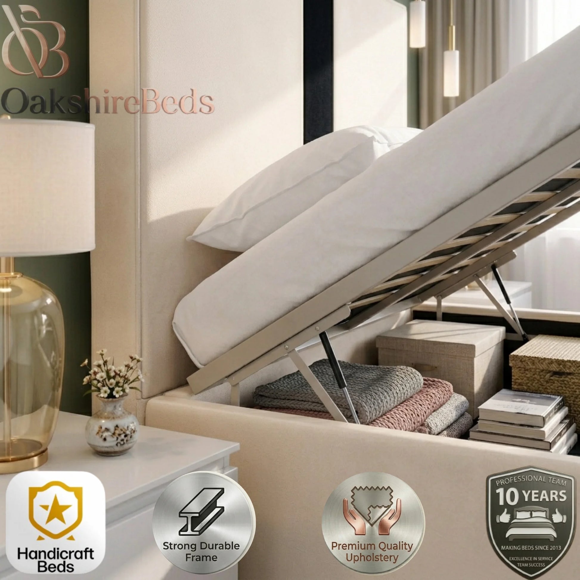 Astoria Luxury Upholstered Bed Frame with Storage Options | OakshireBeds UK