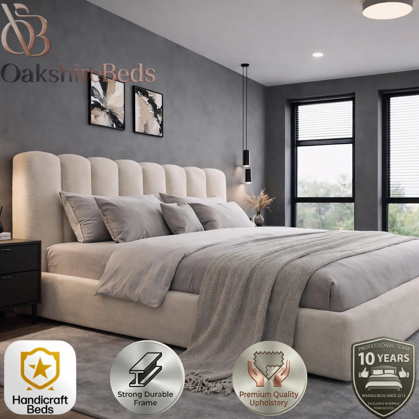 Aurelia Curve Bed – Luxury Upholstered Ottoman Storage Bed