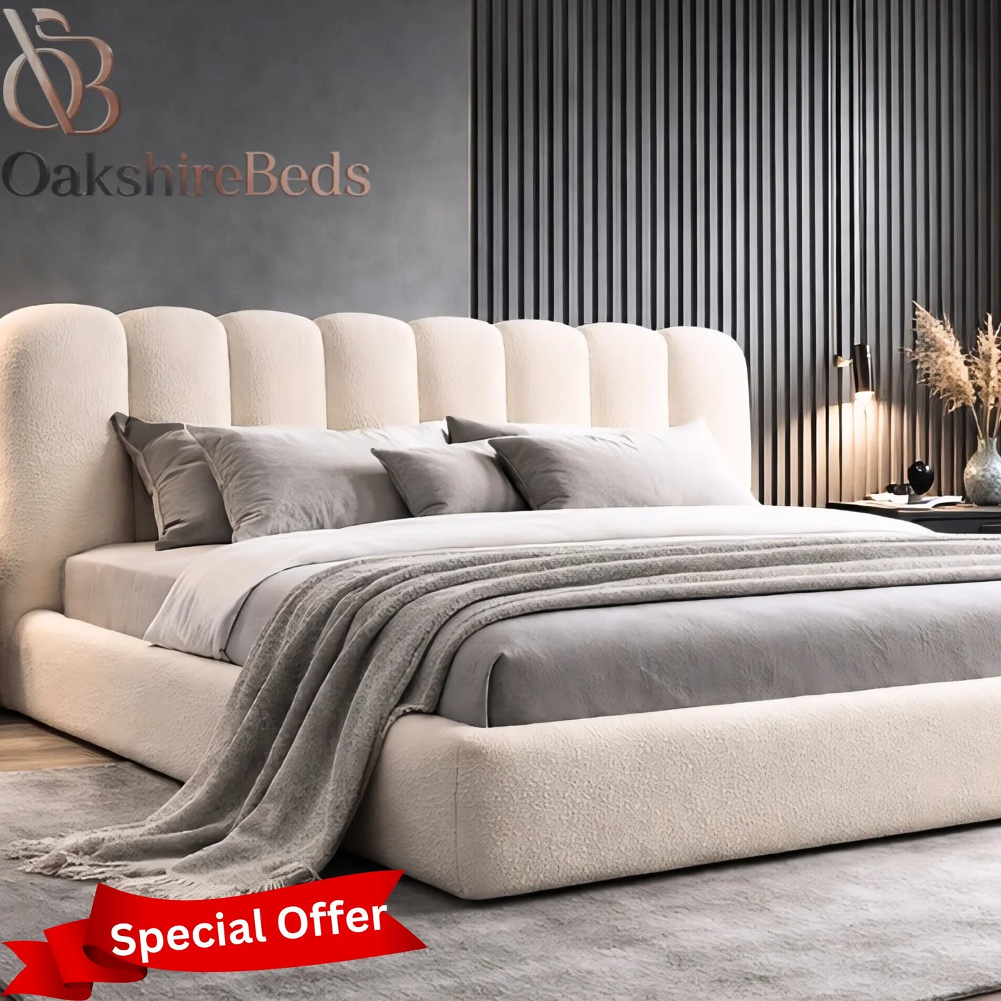 Aurelia Curve Bed – Luxury Upholstered Ottoman Storage Bed
