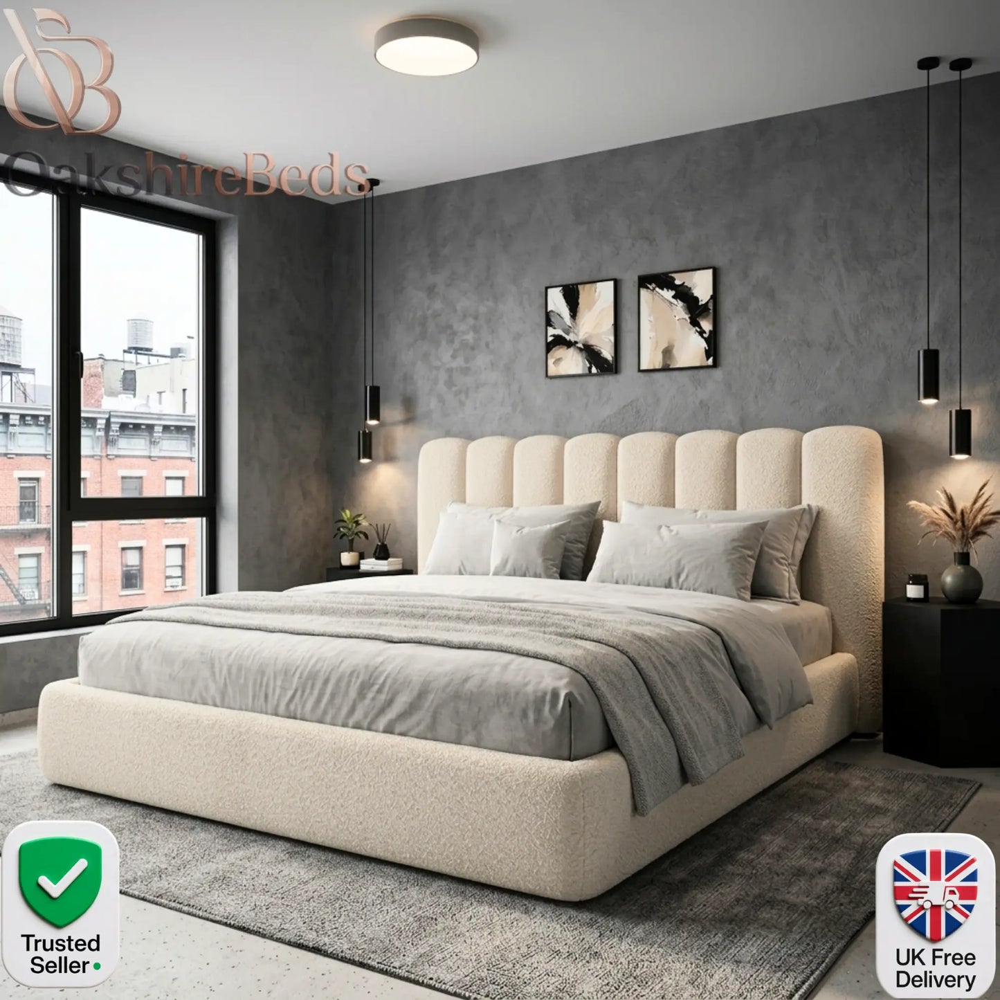 Aurelia Curve Bed – Luxury Upholstered Ottoman Storage Bed