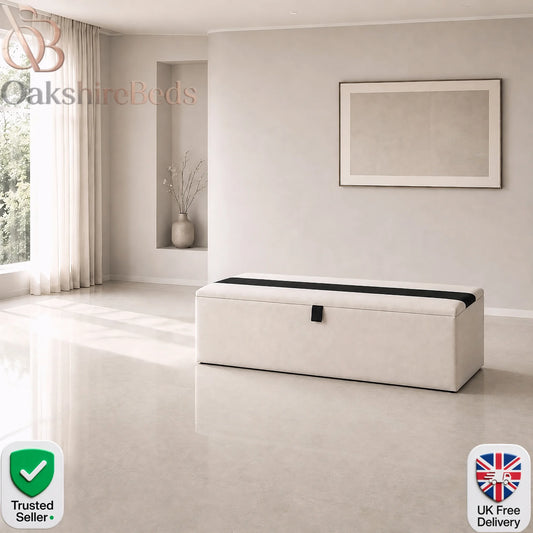 Bellagio upholstered blanket box with dual-design padded lid