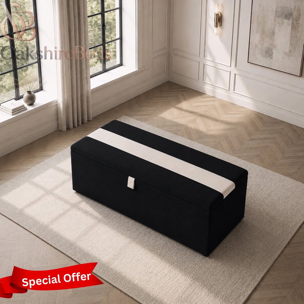 Bellagio blanket box shown in a contrasting trim colour