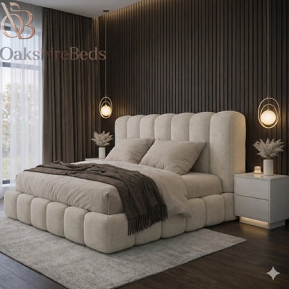 Bounci Bouclé Bed UK | Modern Upholstered Ottoman Storage Bed | OakshireBeds