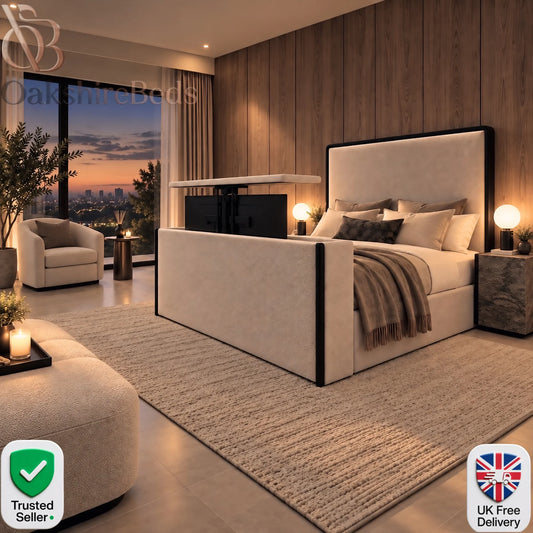 Cavelle Curve TV Bed | Luxury Dual Design Curved Edge TV Bed UK