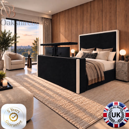 Cavelle Curve TV Bed | Luxury Dual Design Curved Edge TV Bed UK