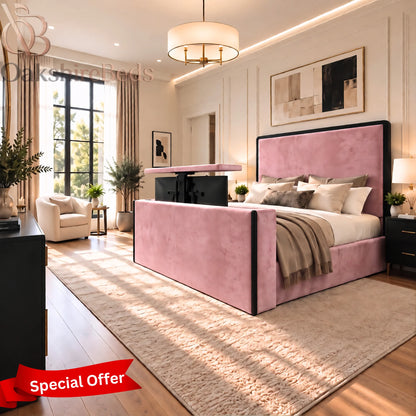 Cavelle Curve TV Bed | Luxury Dual Design Curved Edge TV Bed UK