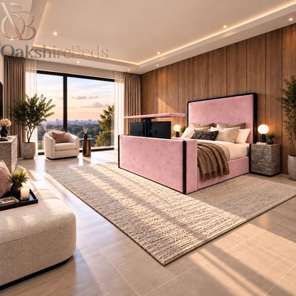 Cavelle Curve TV Bed | Luxury Dual Design Curved Edge TV Bed UK