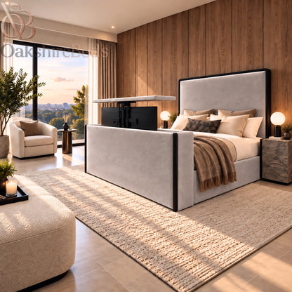 Cavelle Curve TV Bed | Luxury Dual Design Curved Edge TV Bed UK
