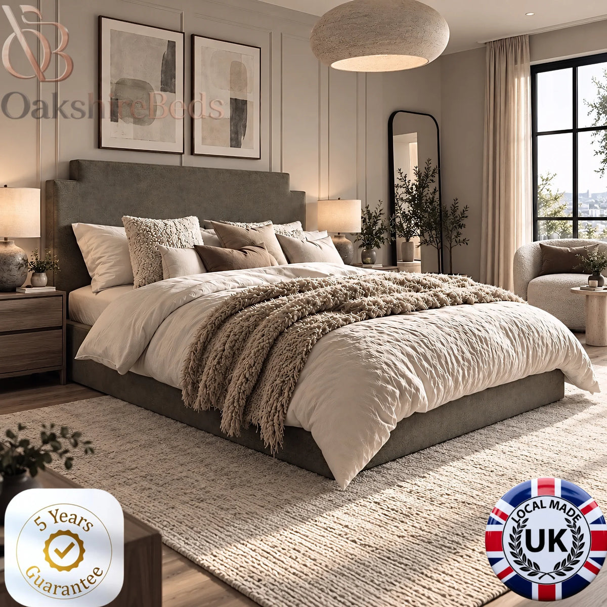 Cole Bed | Luxury Upholstered Ottoman Storage Bed UK | OakshireBeds