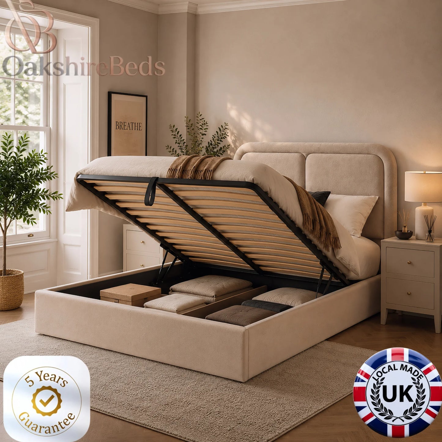 Cove Bed UK | Luxury Upholstered Ottoman Storage Bed | OakshireBeds