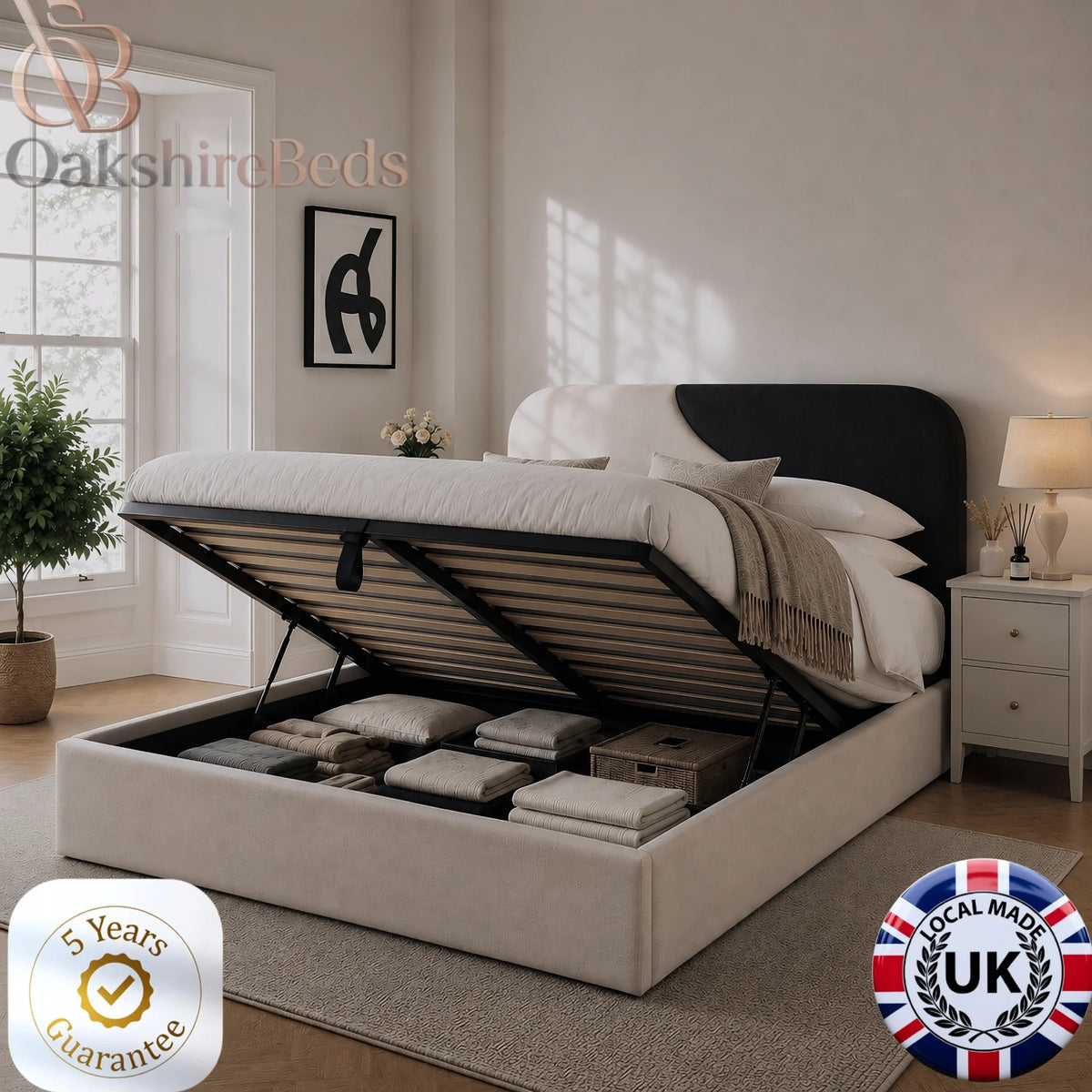 D’Dove Bed | Luxury Dual Design Upholstered Ottoman Bed UK