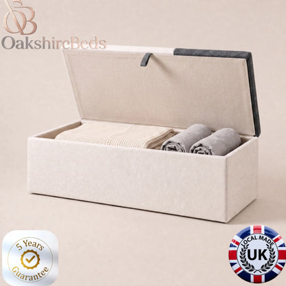 D'Dove upholstered blanket box with lift-up storage compartment