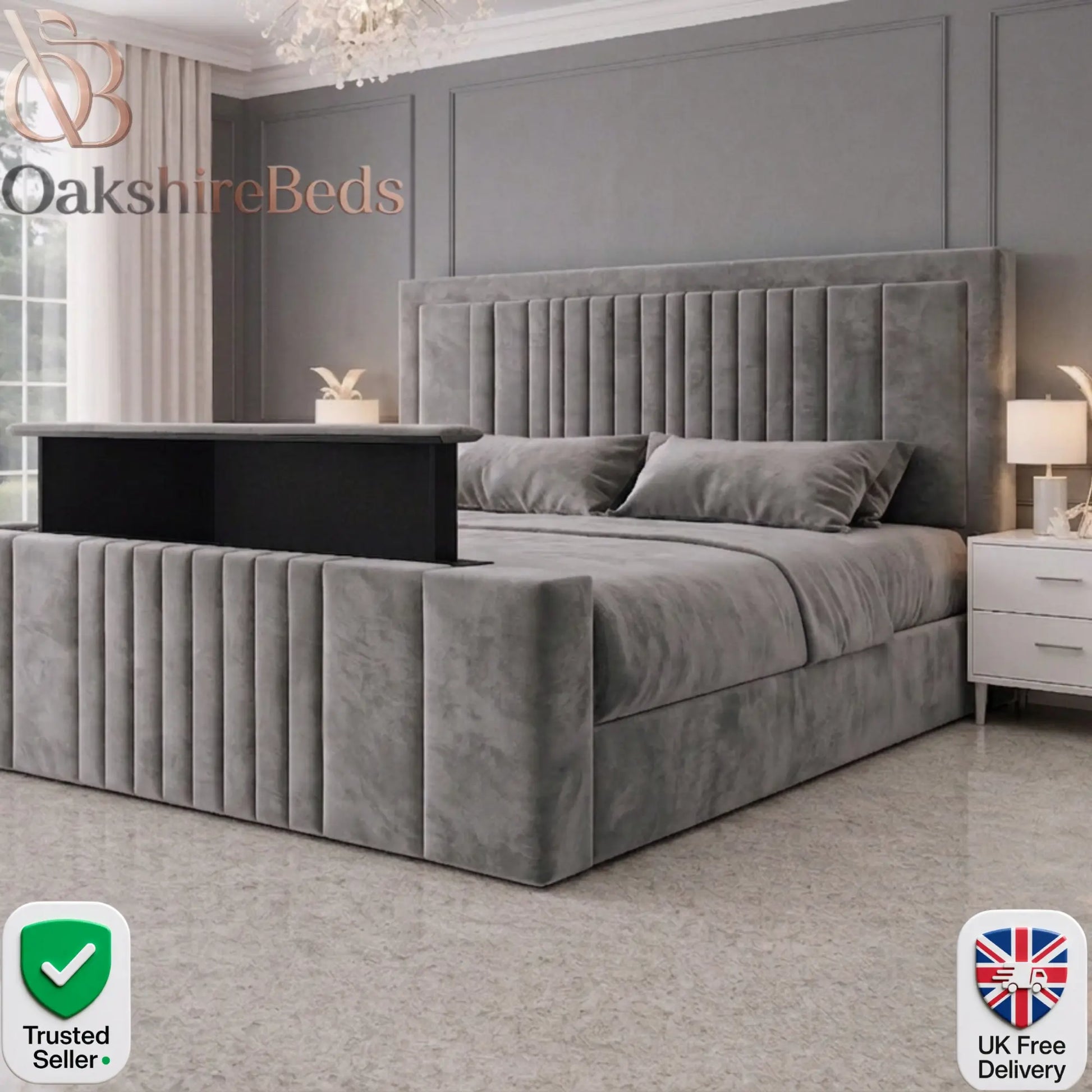Dorado TV Bed Luxury Upholstered TV Bed UK
