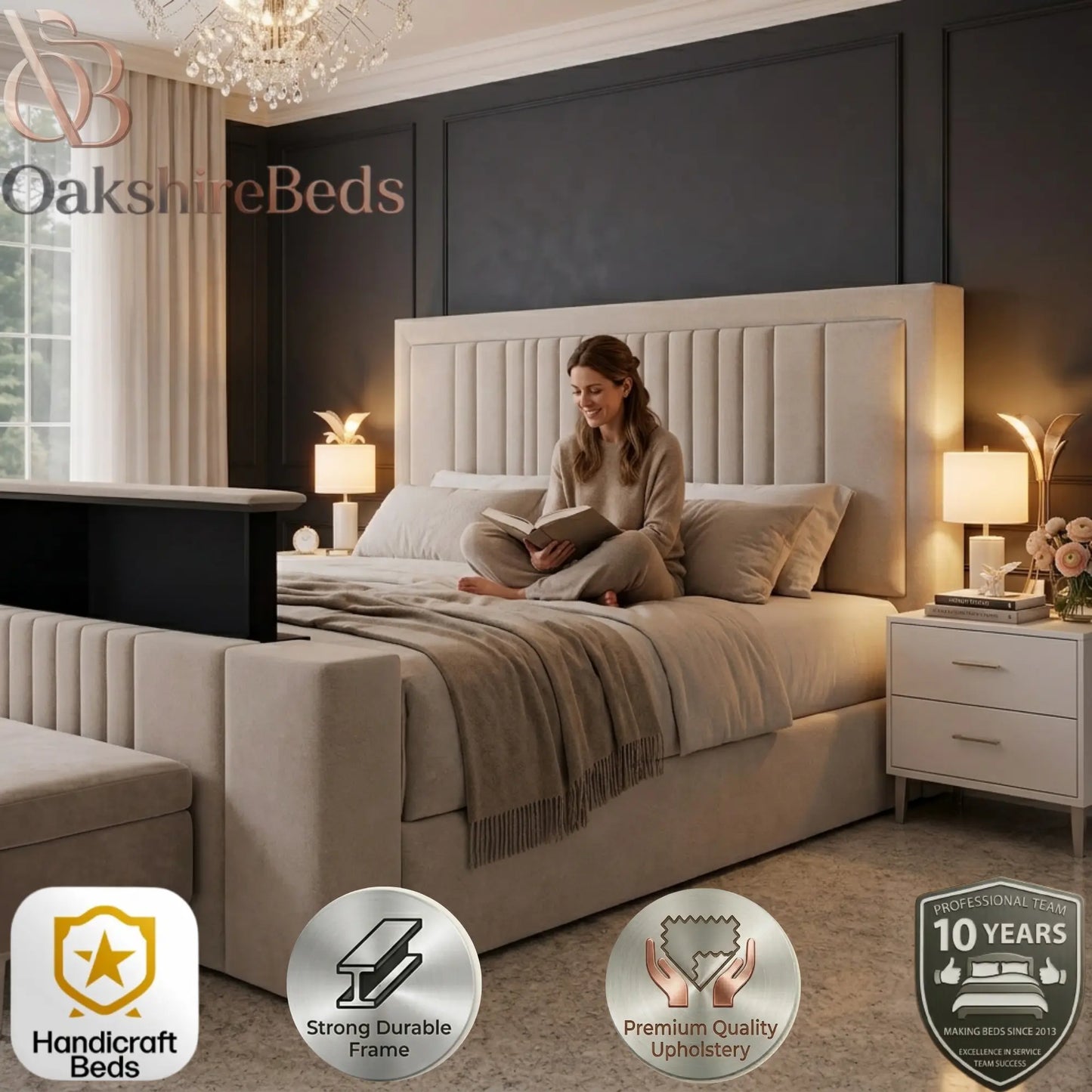 Luxury Upholstered TV Bed Frame UK
