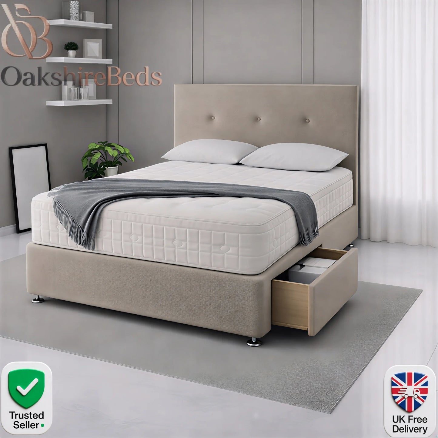 Drawer Storage Bed UK | Willow Bed with Headboard