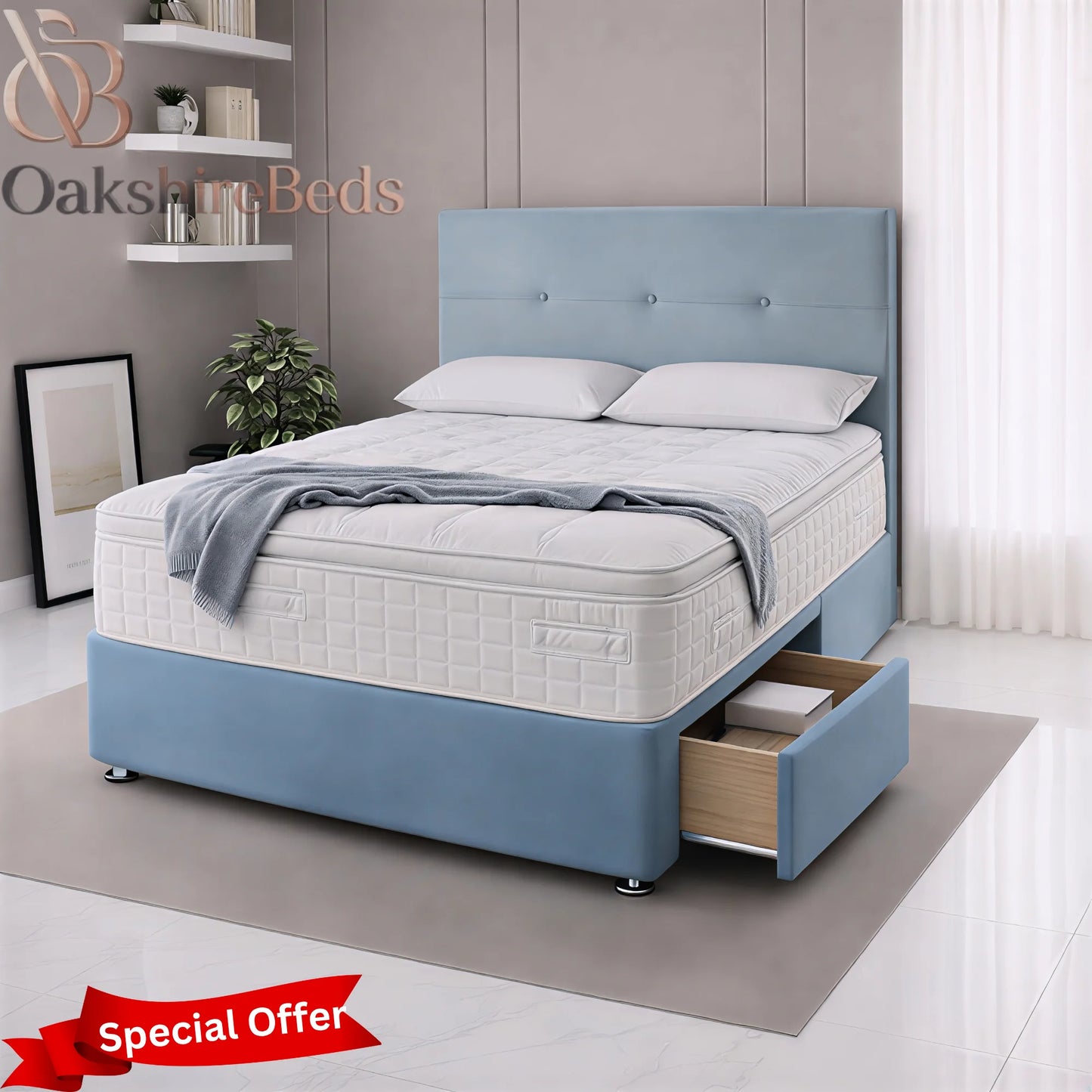 Drawer Storage Bed UK | Willow Bed with Headboard