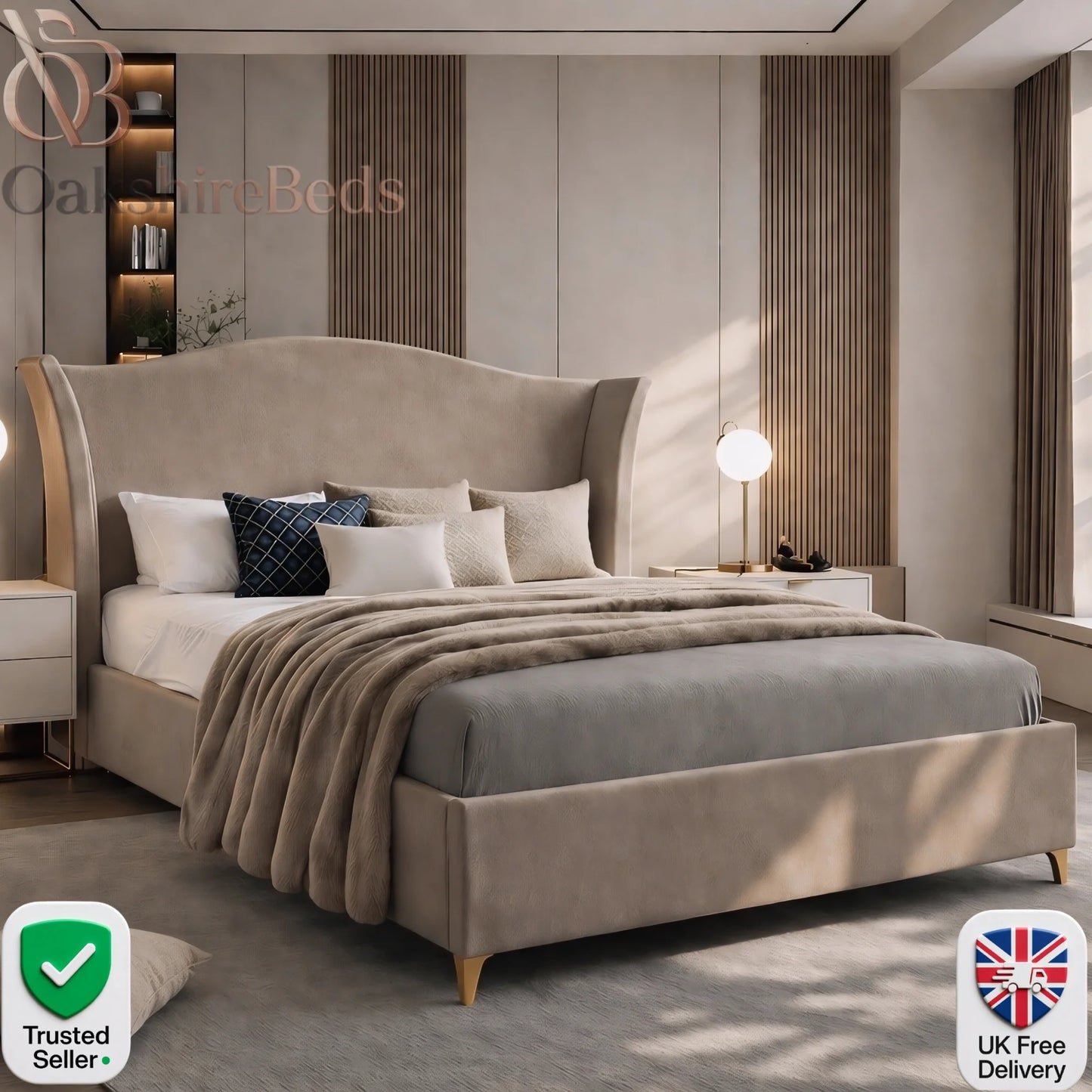 Dune Wing Bed UK | Wingback Ottoman Storage Bed | OakshireBeds
