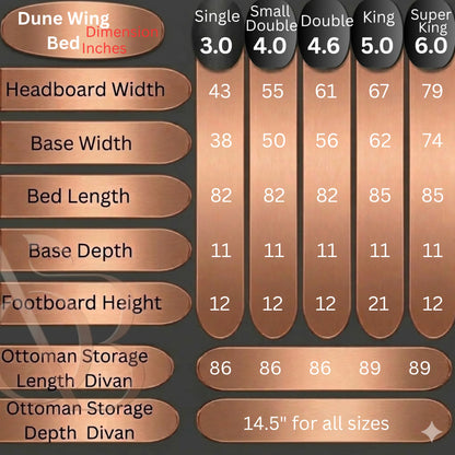 Dune Wing Bed UK | Wingback Ottoman Storage Bed | OakshireBeds