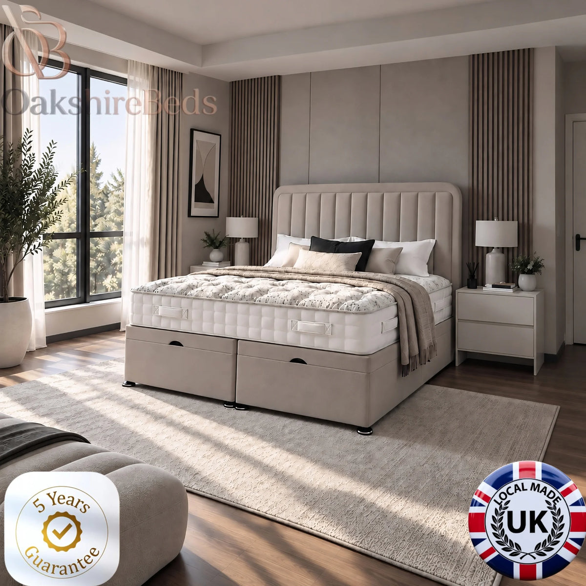 Dusk Solid Divan Bed | Upholstered Divan Bed | OakshireBeds