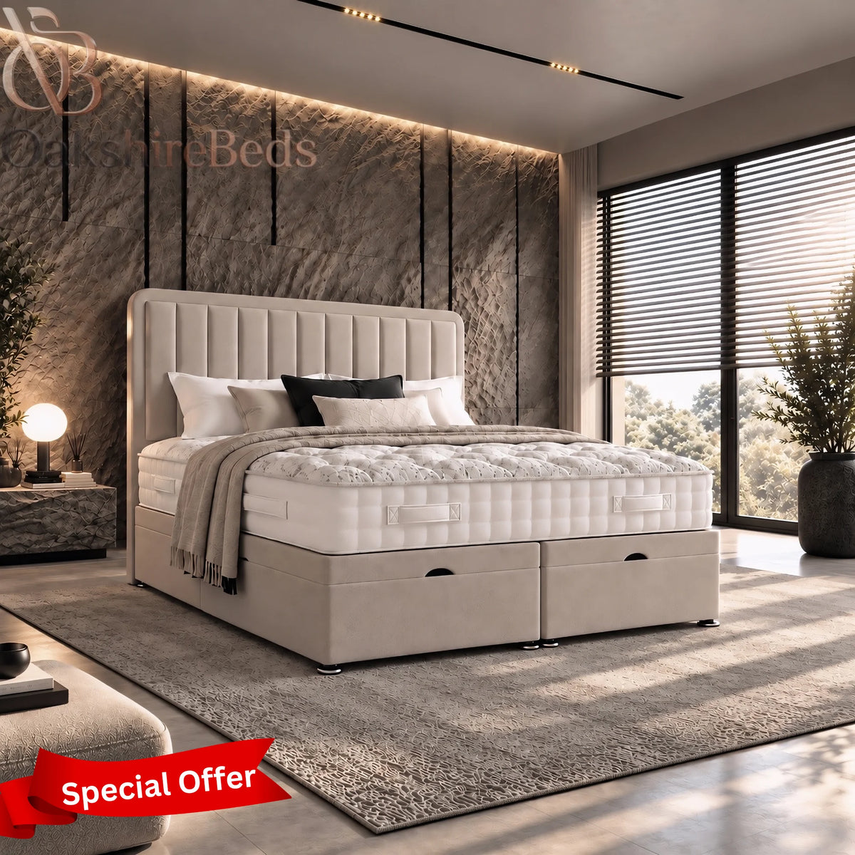 Dusk Solid Divan Bed | Upholstered Divan Bed | OakshireBeds