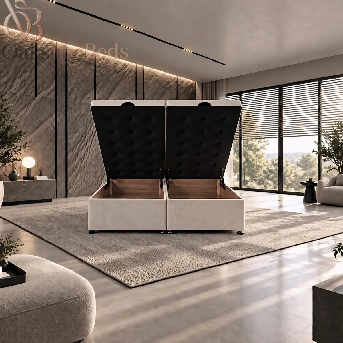 Dusk Solid Divan Bed | Upholstered Divan Bed | OakshireBeds