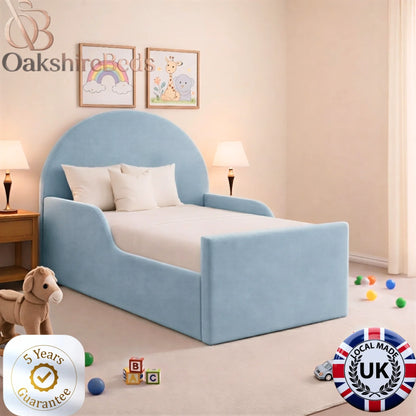 Eden Kids Bed UK | OakshireBeds Luxury Upholstered Children’s Bed Blue variation.webp