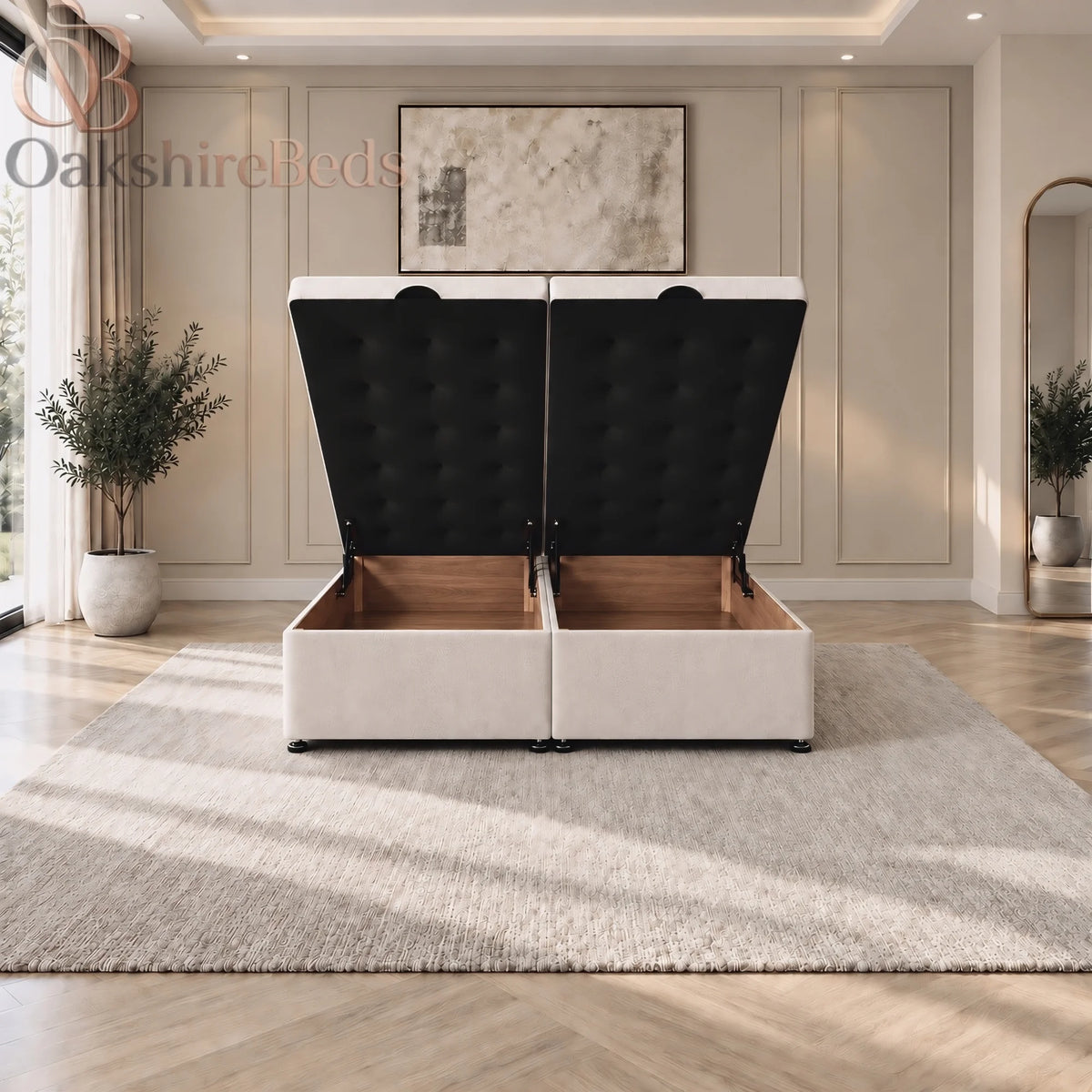 Ellis Solid Divan Gas Lift Bed | Storage Bed | OakshireBeds