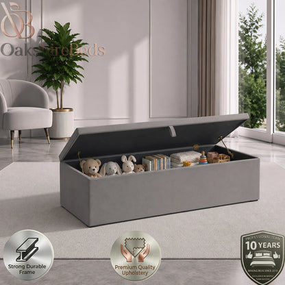 Gracy blanket box open showing internal storage for blankets and bedding