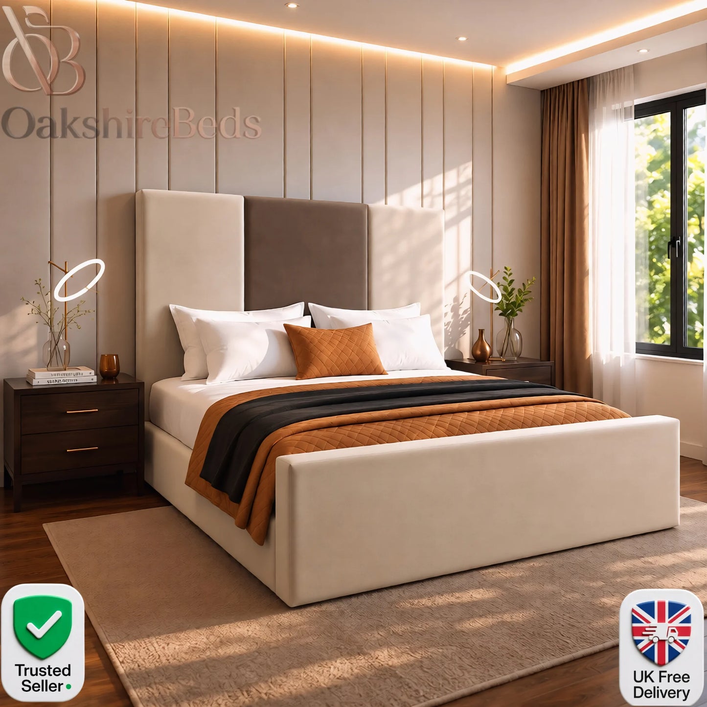 Grove Panel Bed UK | Luxury Upholstered Storage Bed | OakshireBeds