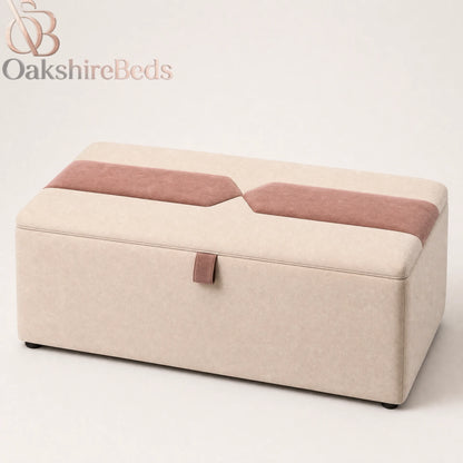Horizon blanket box shown in Crushed Velvet upholstery brown