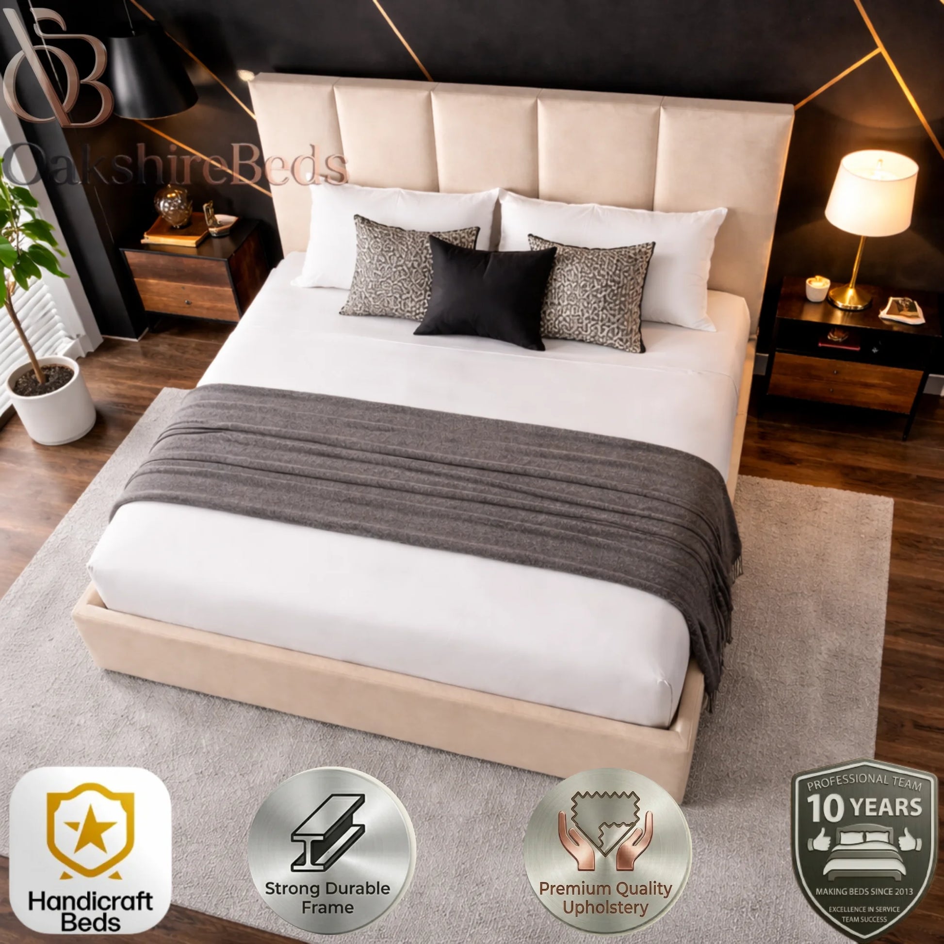 Kyron Bed  Luxury Upholstered Bed Frame with Storage Options | OakshireBeds UK