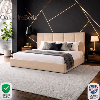 title Kyron Bed  Luxury Upholstered Bed Frame with Storage Options | OakshireBeds UK