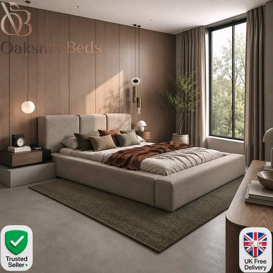 Lennox Bed UK | Luxury Ottoman Storage Bed with Fixed 40" Headboard | OakshireBeds