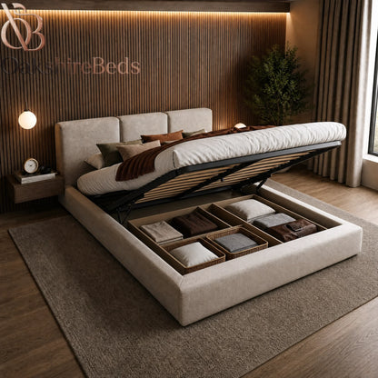 Lennox Bed UK | Luxury Ottoman Storage Bed with Fixed 40" Headboard | OakshireBeds