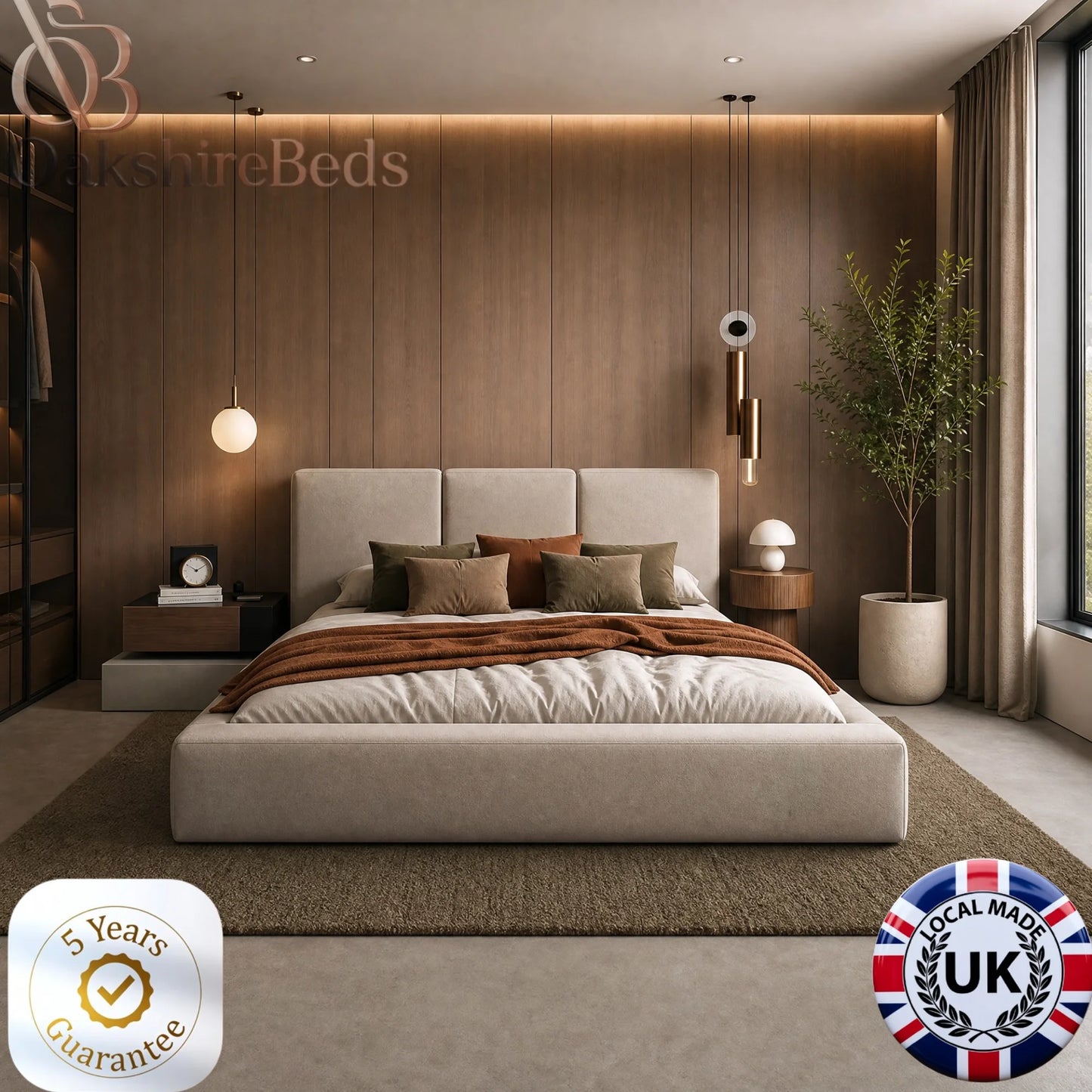 Lennox Bed UK | Luxury Ottoman Storage Bed with Fixed 40" Headboard | OakshireBeds