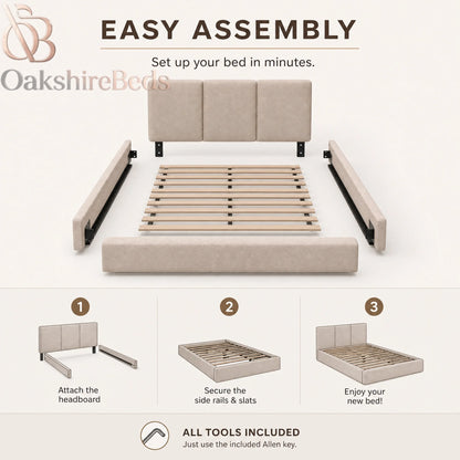 Lennox Bed UK | Luxury Ottoman Storage Bed with Fixed 40" Headboard | OakshireBeds