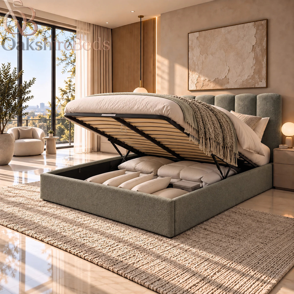Linso Upholstered Bed | Optional Storage | OakshireBeds