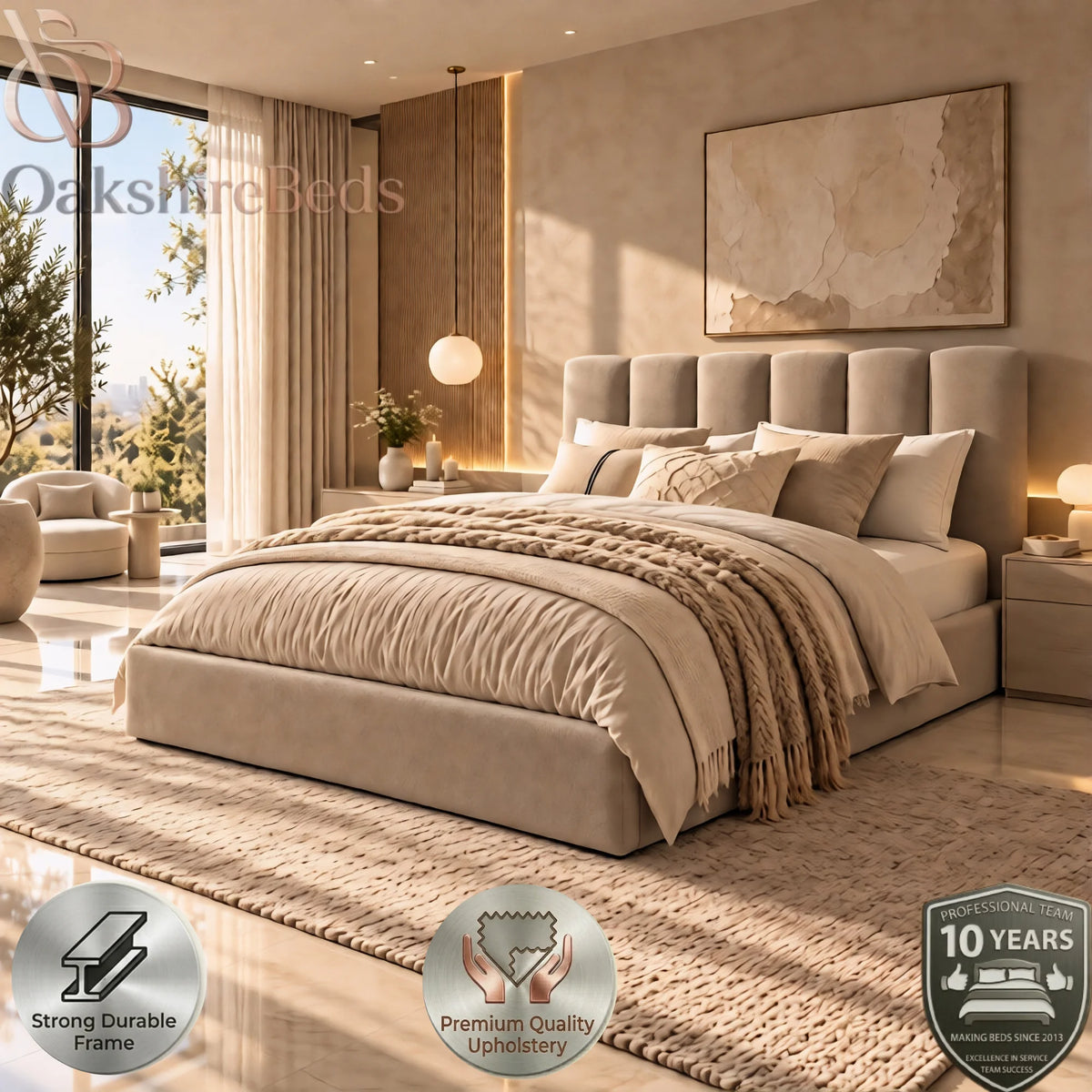 Linso Upholstered Bed | Optional Storage | OakshireBeds