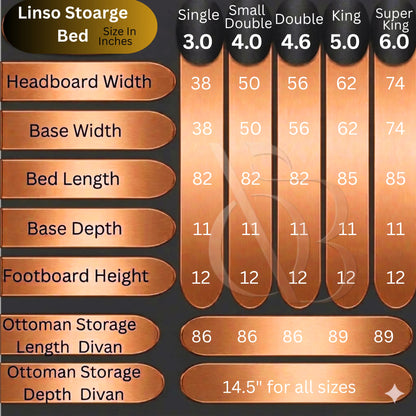 Linso Upholstered Bed | Optional Storage | OakshireBeds