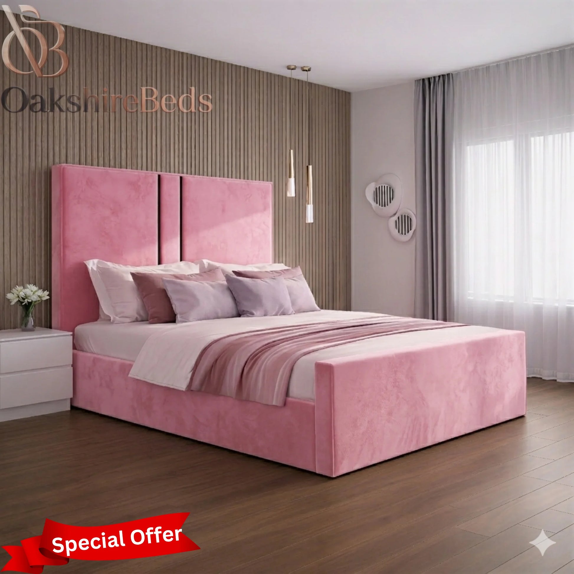 Lior Luxury Upholstered Bed Frame with Storage Options | OakshireBeds UK
