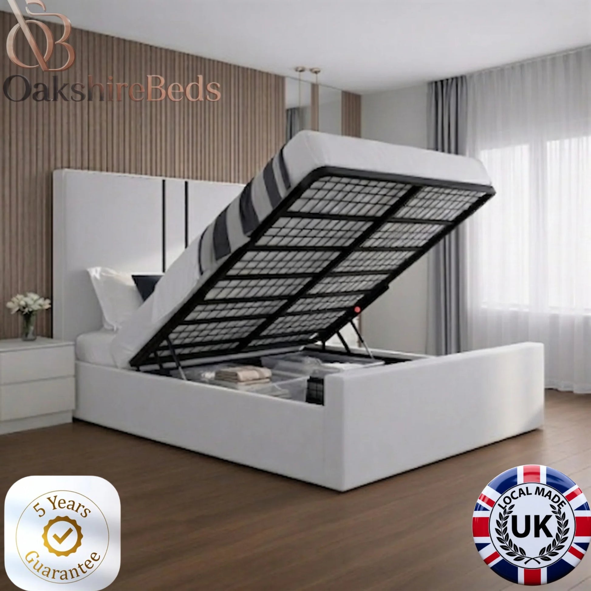 Lior Luxury Upholstered Bed Frame with Storage Options | OakshireBeds UK